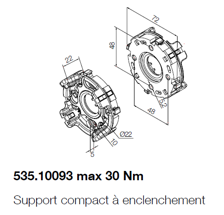 Support compact à enclenchement pour moteur Nice