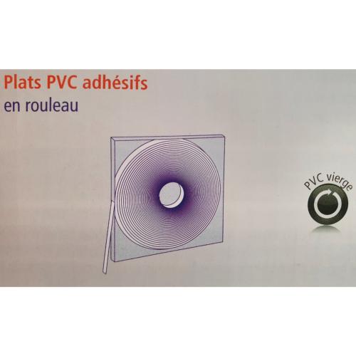 Plat PVC adhésif vierge en Rouleau blanc 30 x 1,5 mm