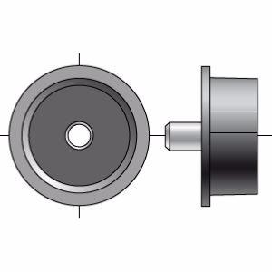 Embout non réglable avec tourillon Ø 12 mm pour tube Ø 50 mm