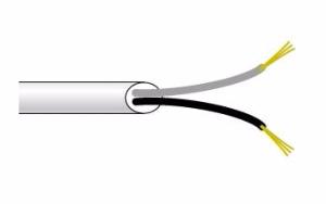 Câble électrique 2 conducteurs 0,75 mm² blanc - Longueur: 50,00ml
