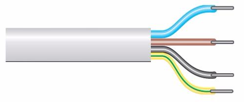 Câble électrique 4 conducteurs 0,75mm² blanc - Longueur : 50ml