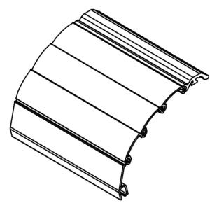 Attache tablier rigide 3 maillons pour axe SOPROFEN Ø 50mm, pour lame de 8 et 14 mm d'épaisseur