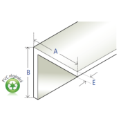 Cornière symét. angle vif PVC blanc régénéré 60x60x2,2 mm