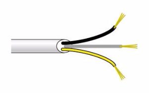 Câble électrique 3 conducteurs 0,75mm² blanc -  Longueur: 50,00ml