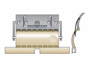Verrou attache tablier rigide CLICKSUR 1 maillon pour lame de 8mm, sur tout tube ZF, Ø enroulement maxi 170mm