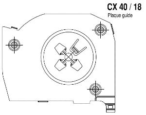 Plaque-guide coté opposé manoeuvre, support roulement coté gauche pour coffre SOPROFEN CX18